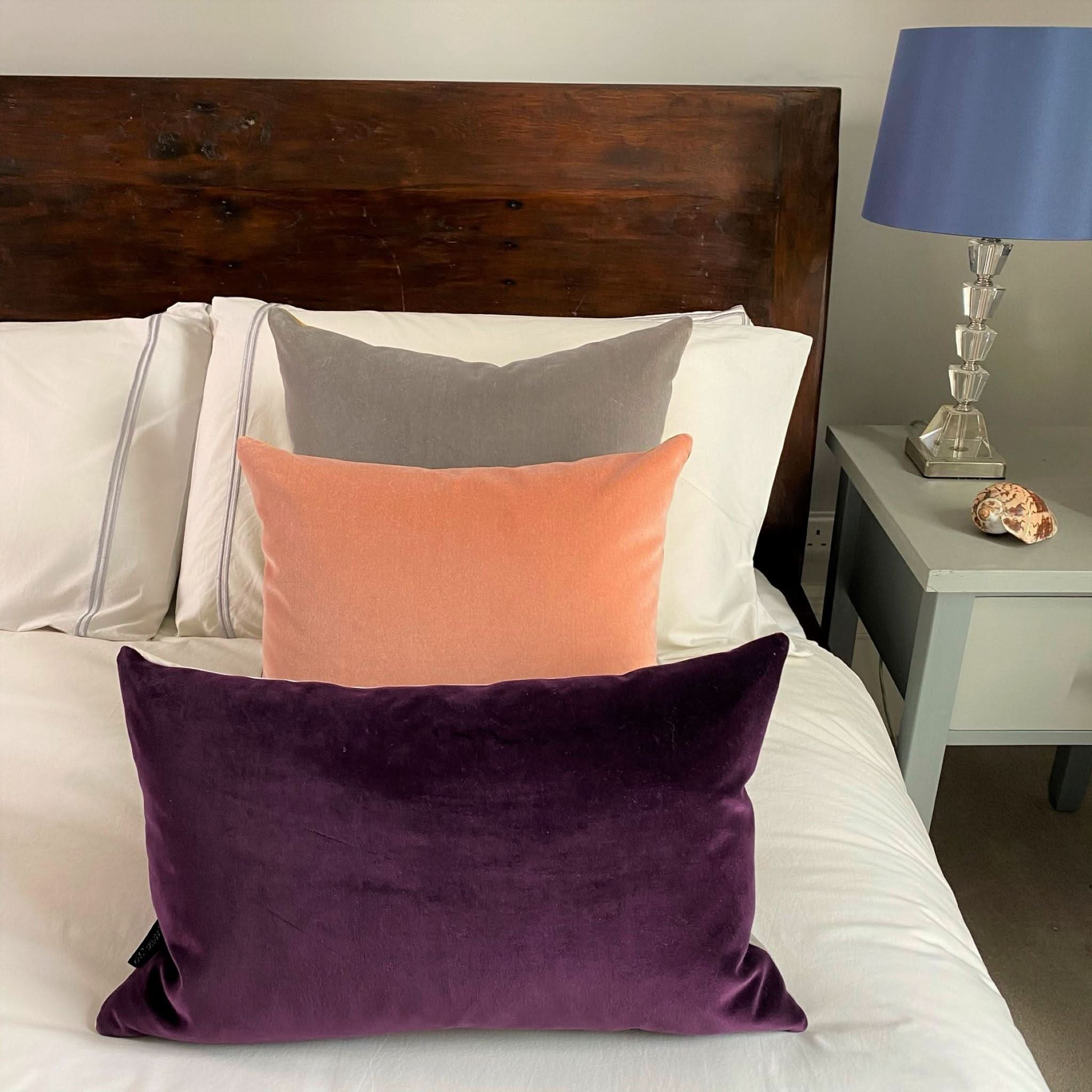 Plum velvet outlet cushions