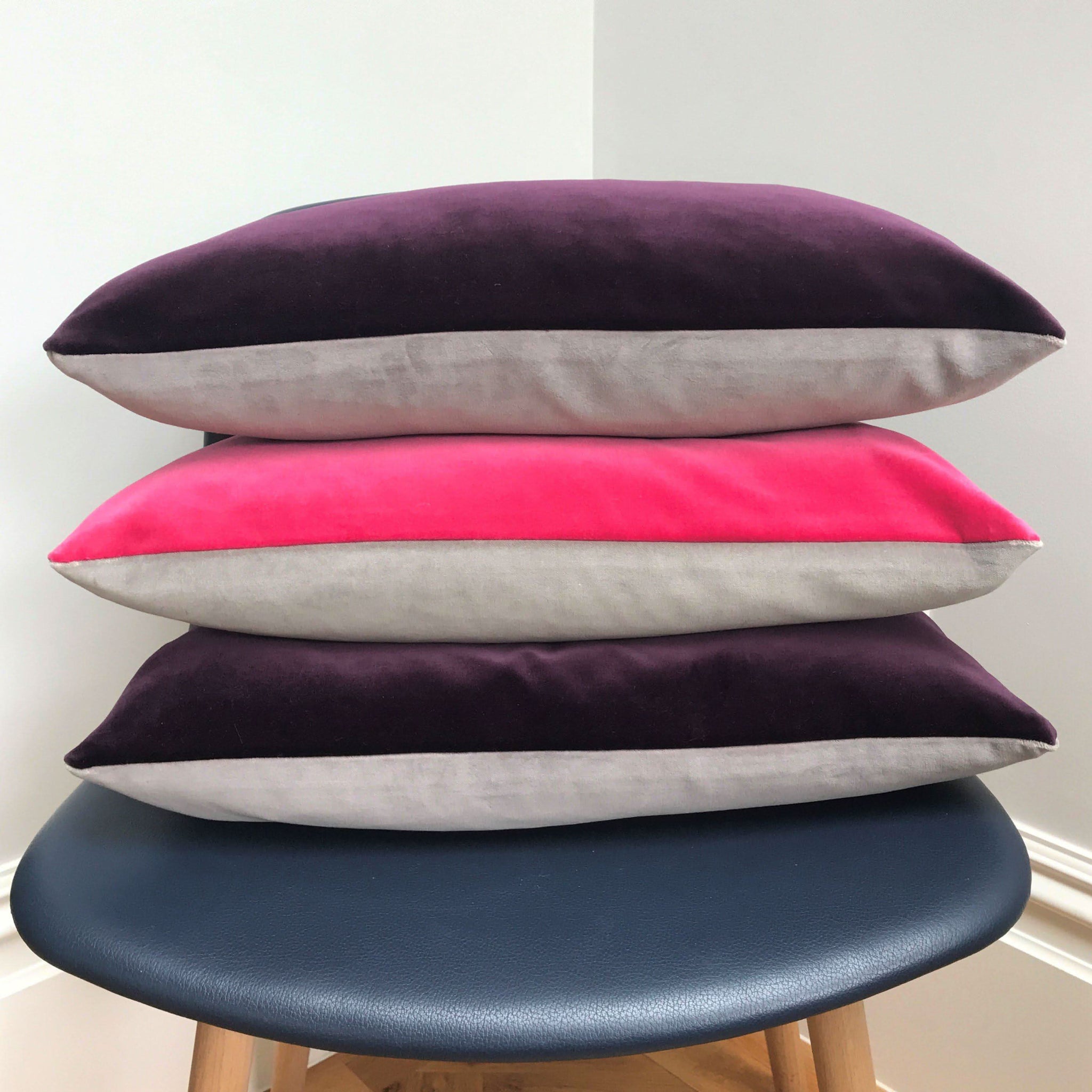 Silver and best sale purple cushions