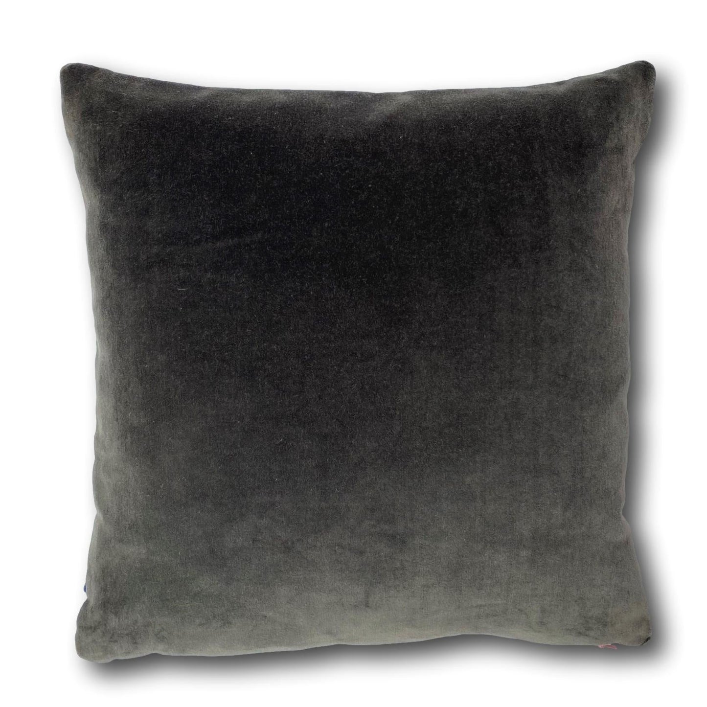 Sage Green Velvet Cushion Cover with Dark Grey