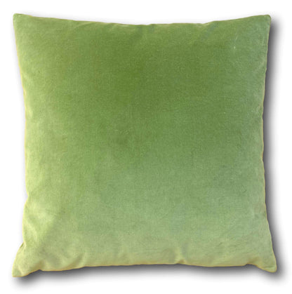 Dark Grey Velvet Cushion Cover with Sage Green