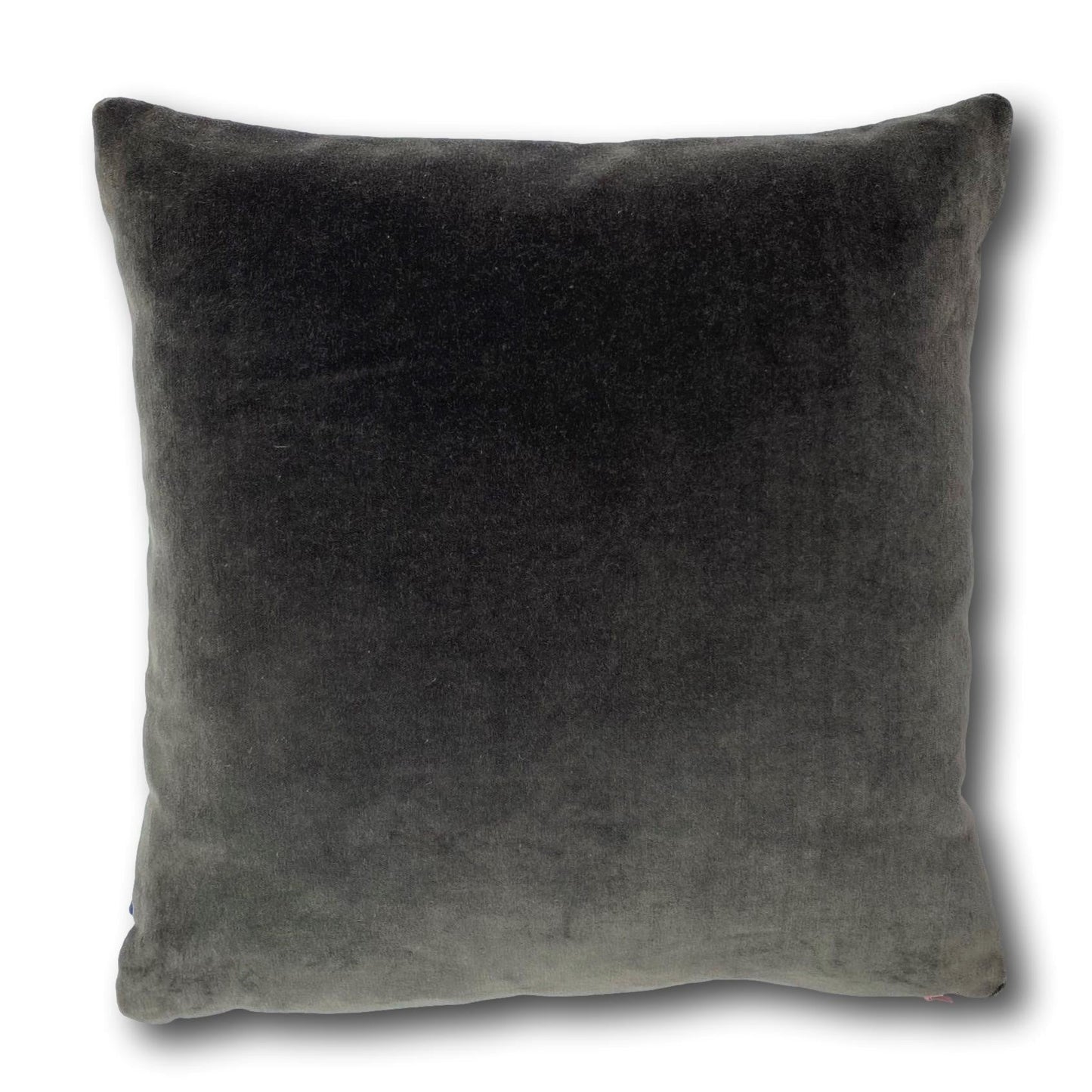Sage Green Velvet Cushion with Dark Grey
