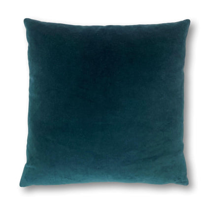 teal cushion cover with sage green reverse