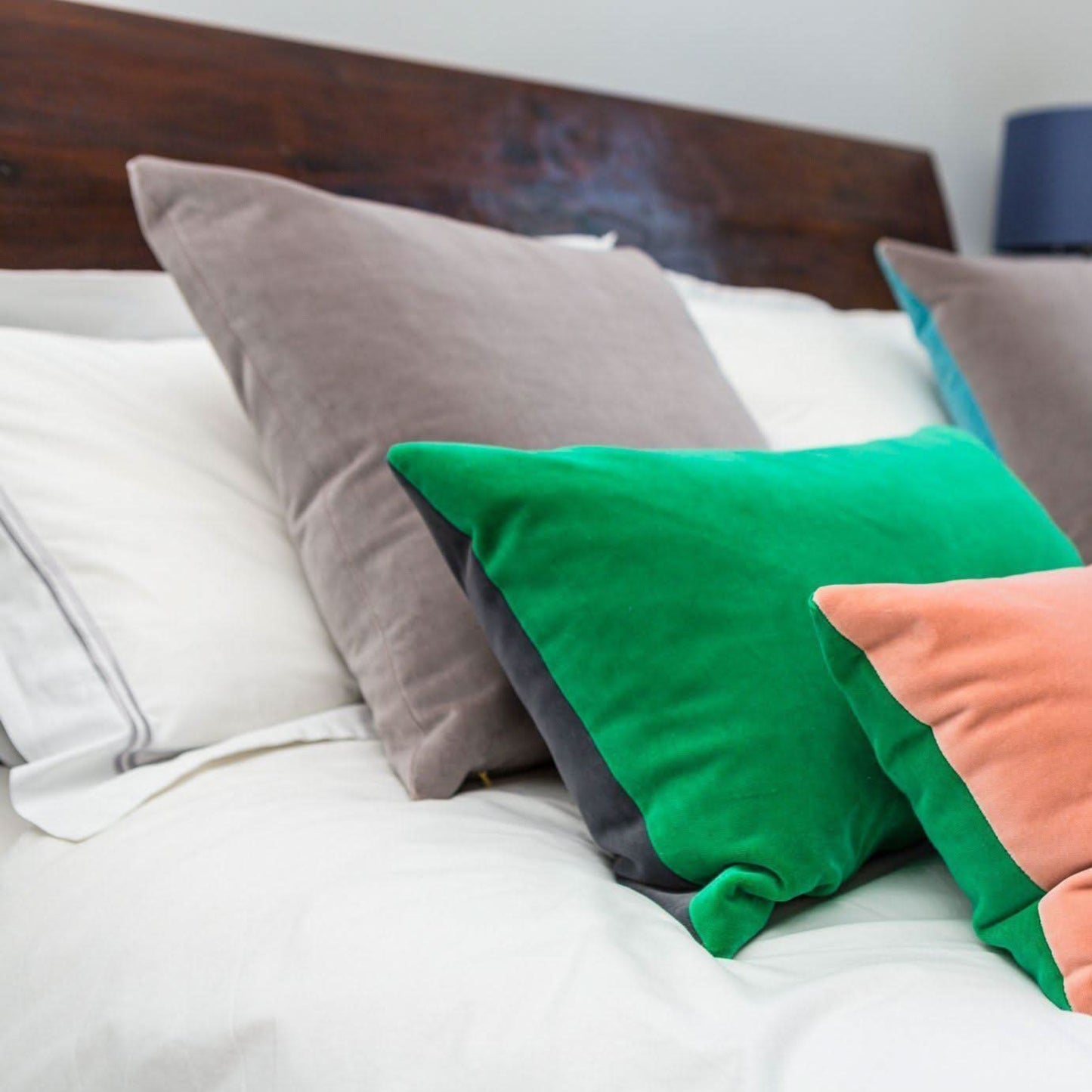 Silver Grey Velvet Cushion Luxe 39