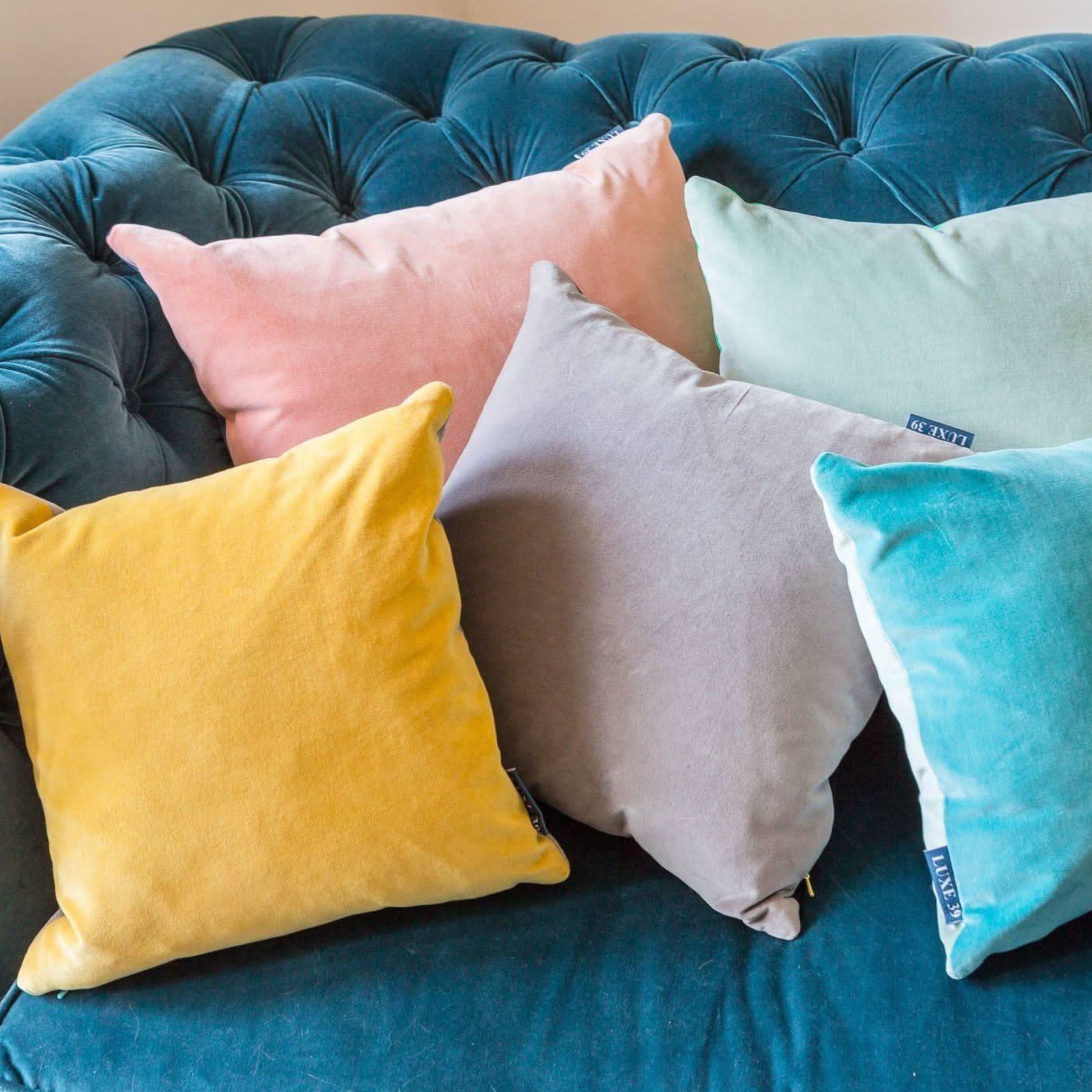 Silver Grey Velvet Cushion Luxe 39