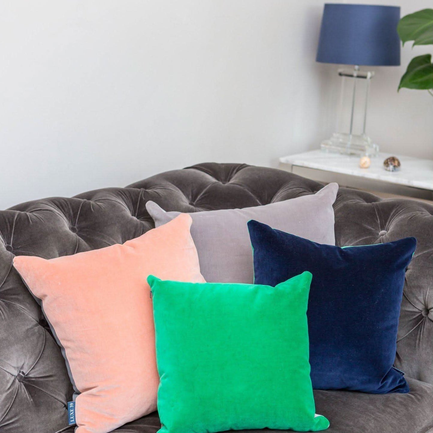 Silver Grey Velvet Cushion Luxe 39