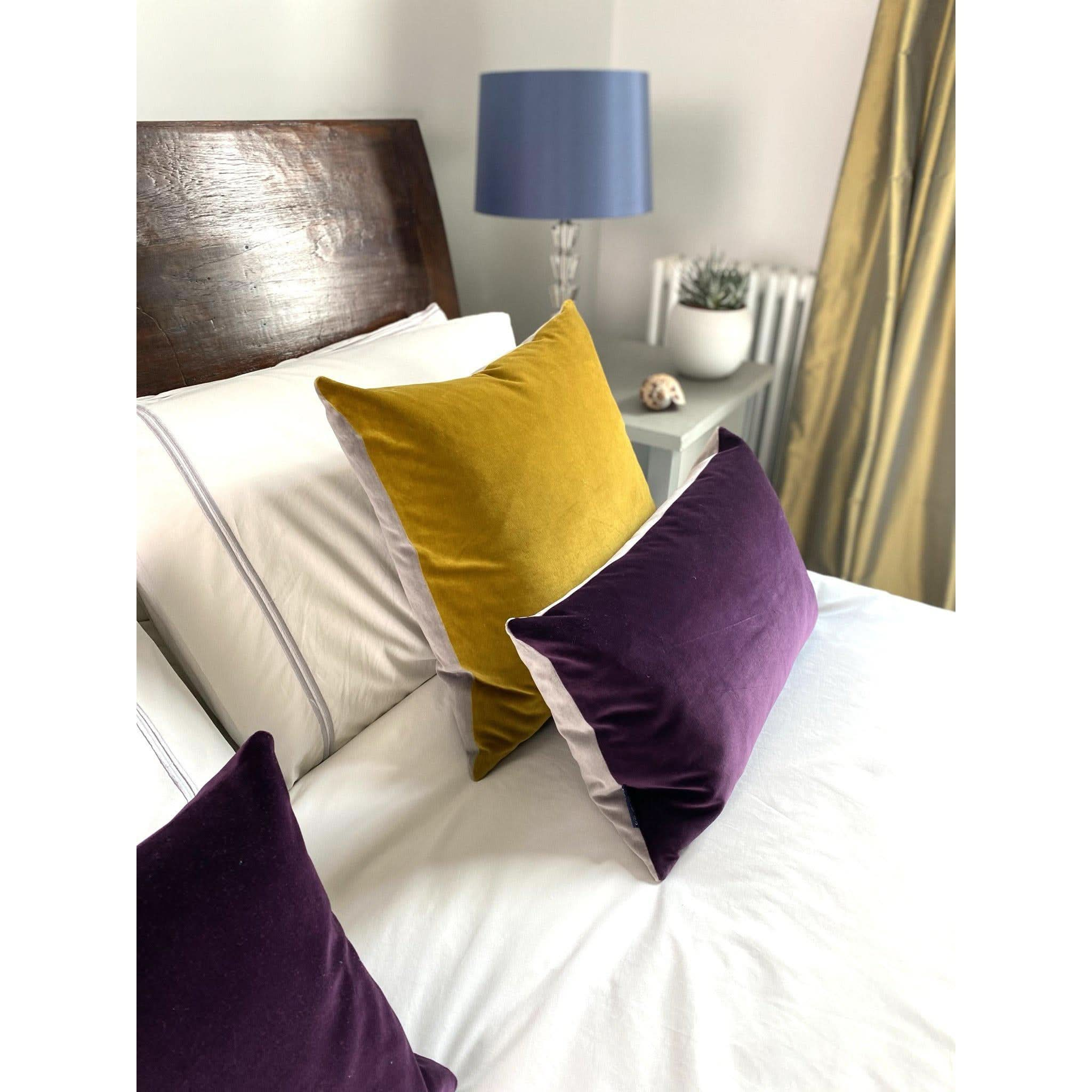 Purple best sale bed cushions