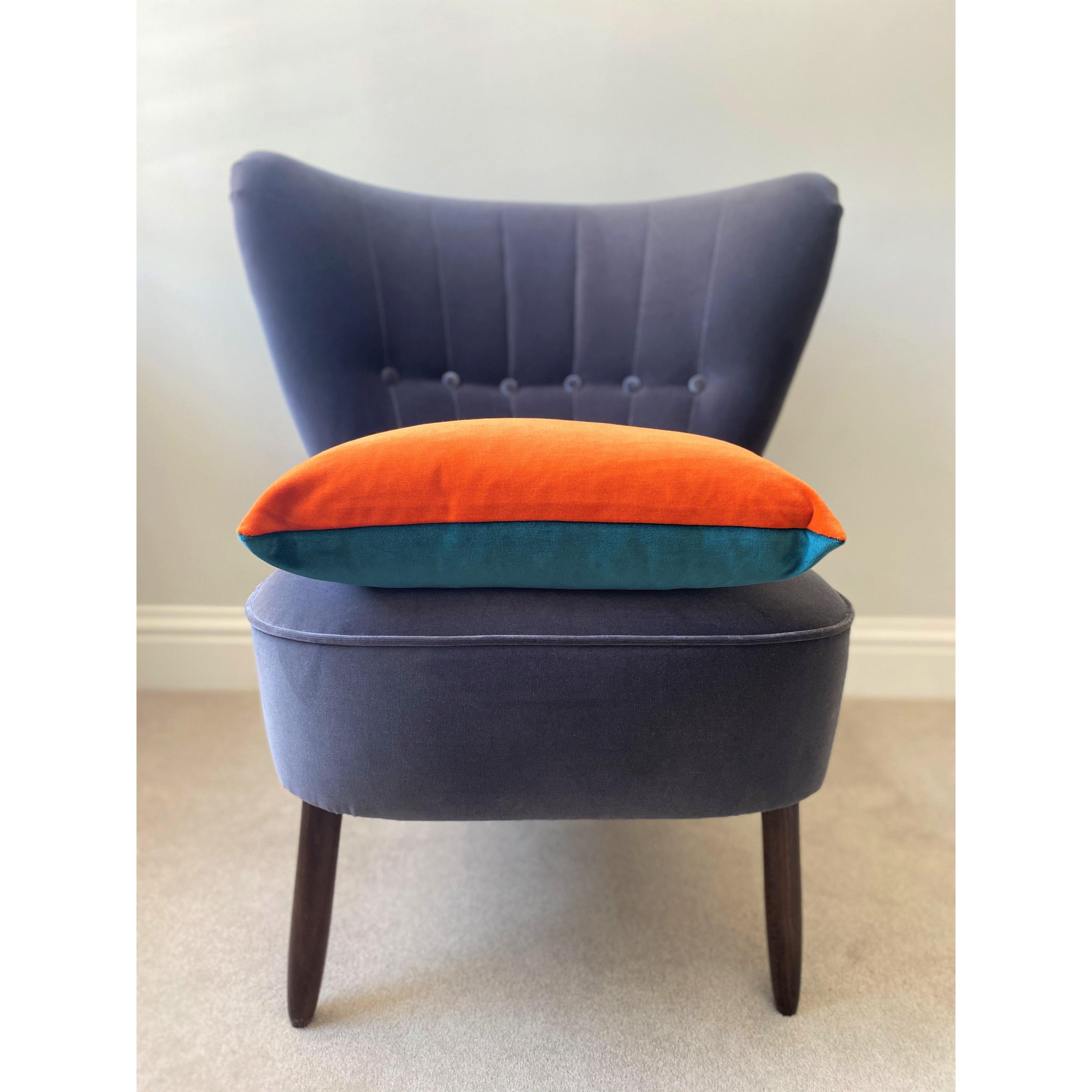 Orange and turquoise cushions sale