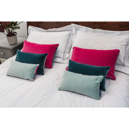 Teal Velvet Cushion with Duck Egg Luxe 39