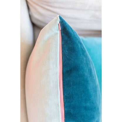 Teal Velvet Cushion with Duck Egg Luxe 39